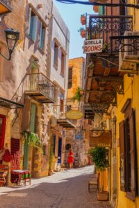 one of the streets in Chania Crete