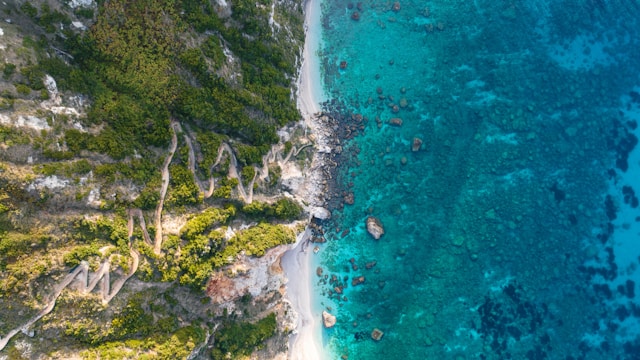 Kefalonia hidden beach down the hill